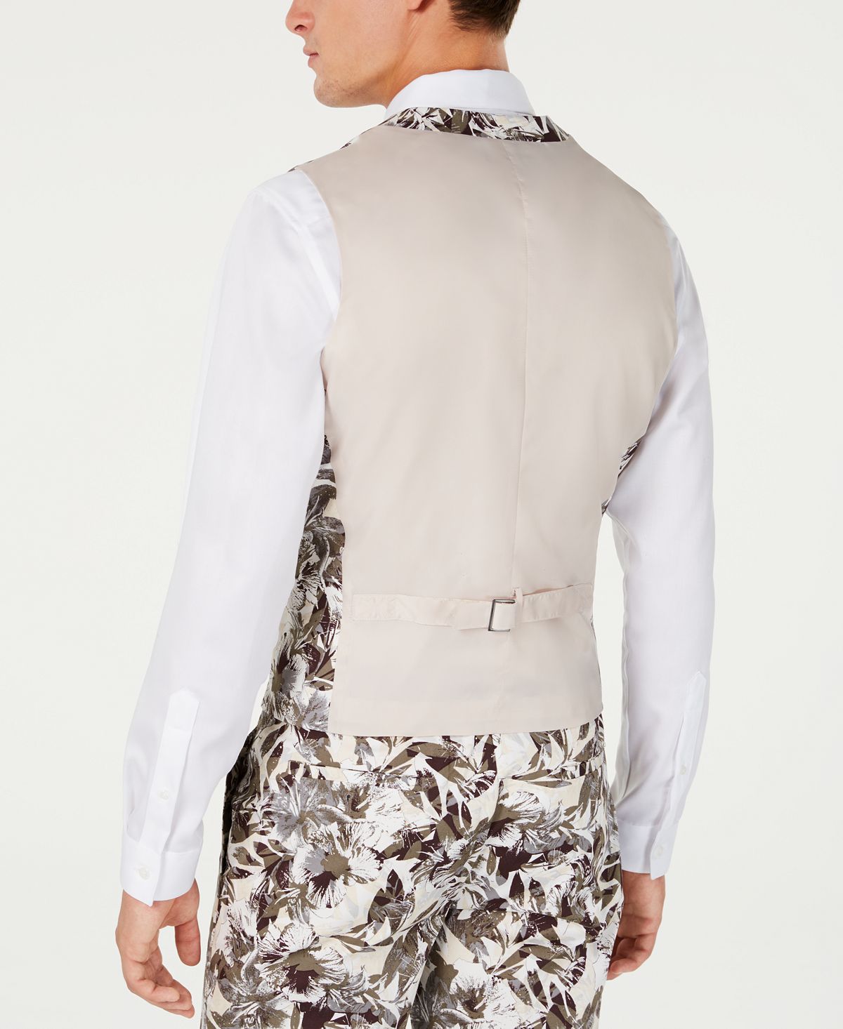 INC International Concepts Men's Slim Fit Botanical Suit Vest Brown Size X-Small