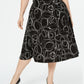 Alfani Women's Printed MIDI Skirt Black Size 18W