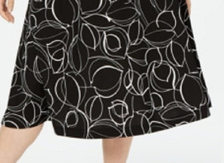 Alfani Women's Printed MIDI Skirt Black Size 18W