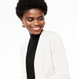 Charter Club Women's Open Front Cashmere Cardigan White Size X-Small