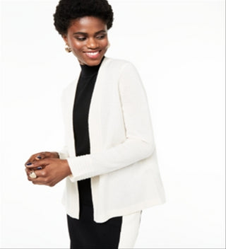 Charter Club Women's Open Front Cashmere Cardigan White Size X-Small