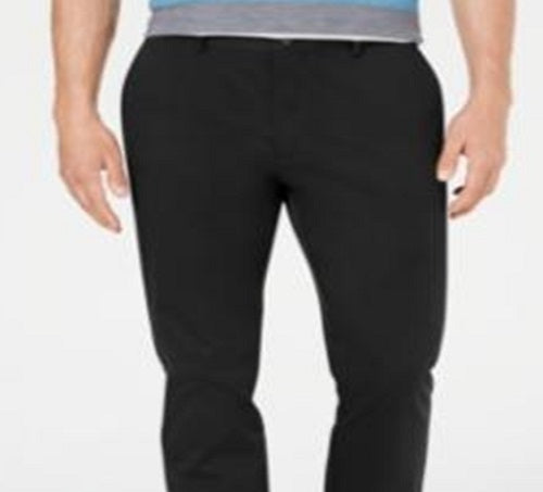 Tasso Elba Men's Luca Twill Professional Chino Pants Black Size 34X32