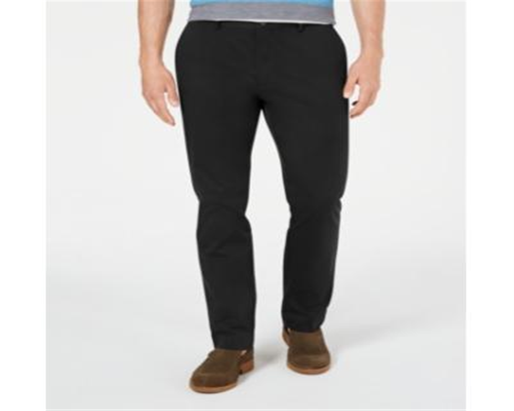Tasso Elba Men's Luca Twill Professional Chino Pants Black Size 34X32