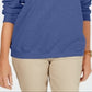 Karen Scott Women's Crewneck Fleece Sweatshirt Blue Size Petite Medium