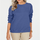 Karen Scott Women's Crewneck Fleece Sweatshirt Blue Size Petite Medium