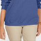 Karen Scott Women's Long Sleeve Crew Neck Sweater Blue Size Petite Small