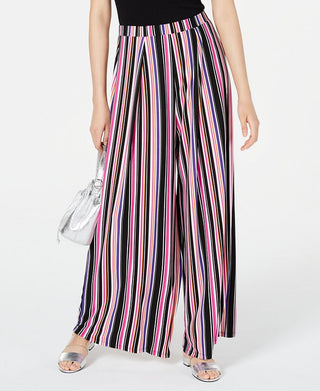Bar III Women's Striped Wide Leg Pants Pink Size X-Small