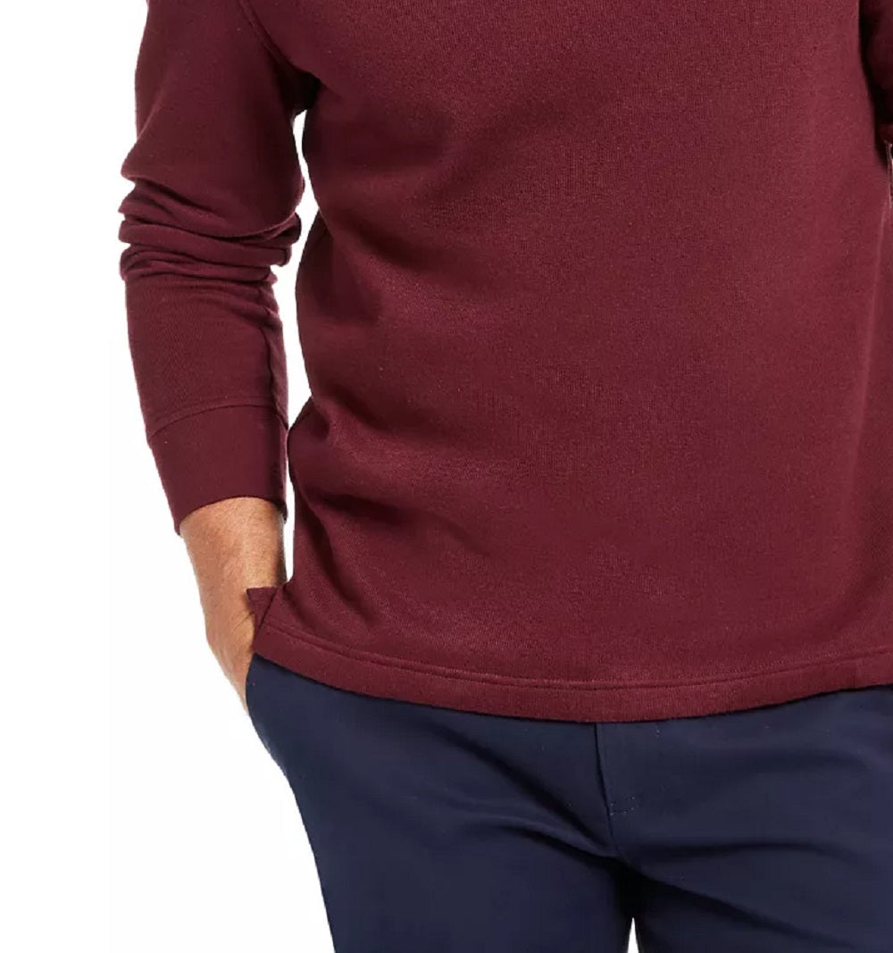 Club Room Mens Contrast Trim Collard 1/4 Zip Pullover Red Size Small