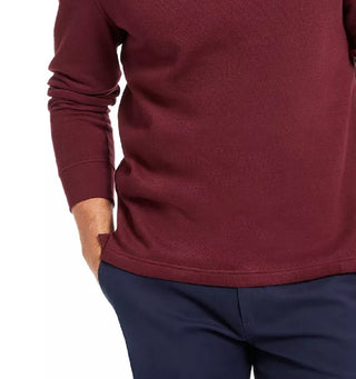 Club Room Mens Contrast Trim Collard 1/4 Zip Pullover Red Size Small