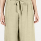 JM Collection Women's Tie Front Textured Capri Pants Brown Size Petite Medium