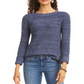 Style & Co Women's Crewneck Marled Sweater Blue Size Medium