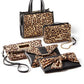 INC International Concepts Women's Luci Leopard Print Clutch Brown Size Regular
