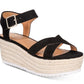 Material Girl Women's Mbrinnyf Cotton Open Toe Casual Platform Sandals Black Size 11 M