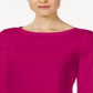 Charter Club Women's Pima Cotton Boat Neck Button Shoulder Top Pink Size XX-Large