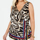 INC International Concepts Women's Plus Faux Wrap Animal Print Top Yellow Size 2X