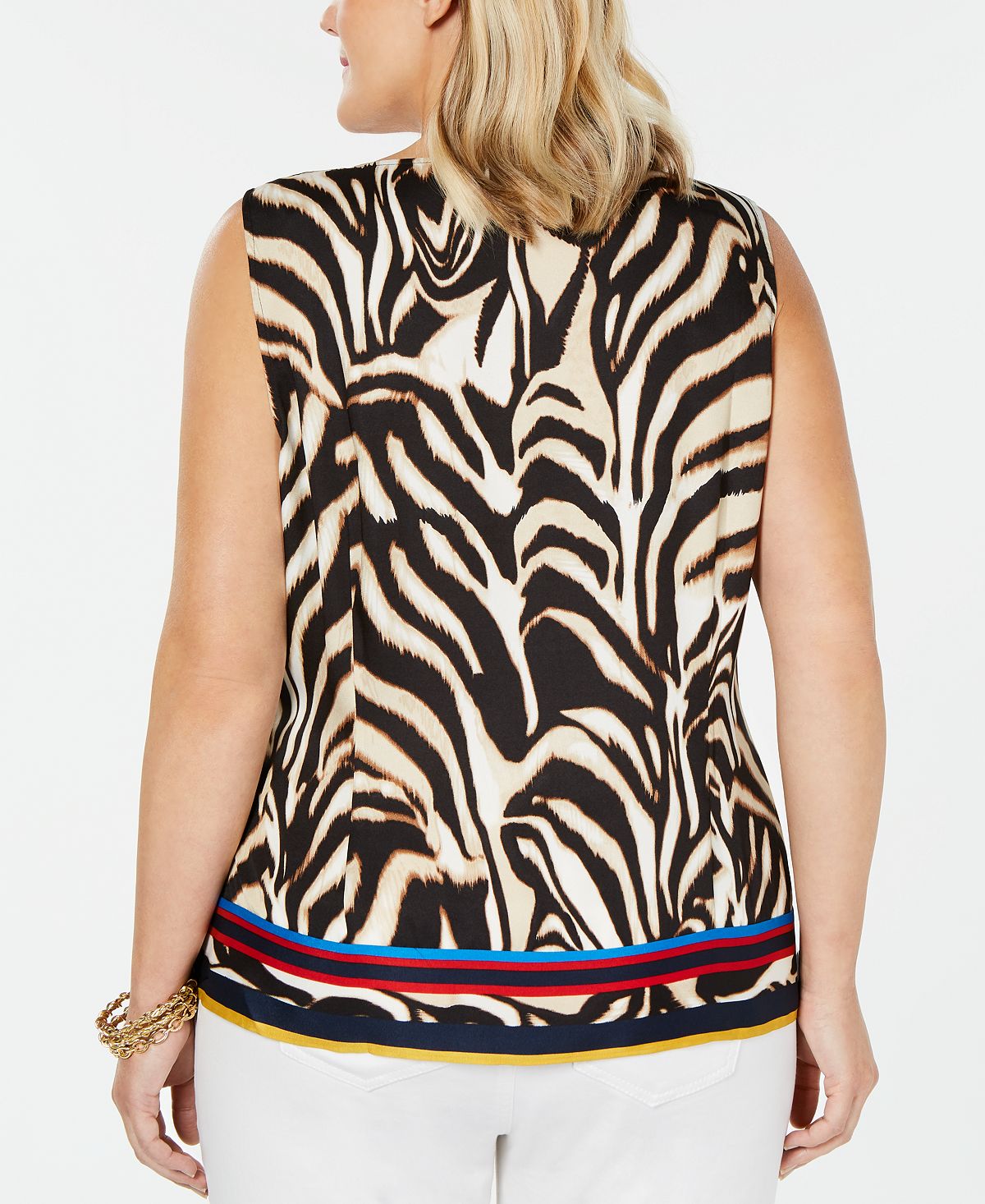 INC International Concepts Women's Plus Faux Wrap Animal Print Top Yellow Size 2X