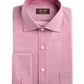 Tasso Elba Men's Slim Fit Non Iron Herringbone French Cuff Dress Shirt Red Size 14.5X32X33