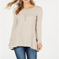 Style & Co Women's High Low Tunic Sweater Brown Size X-Small