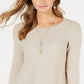 Style & Co Women's High Low Tunic Sweater Brown Size X-Small