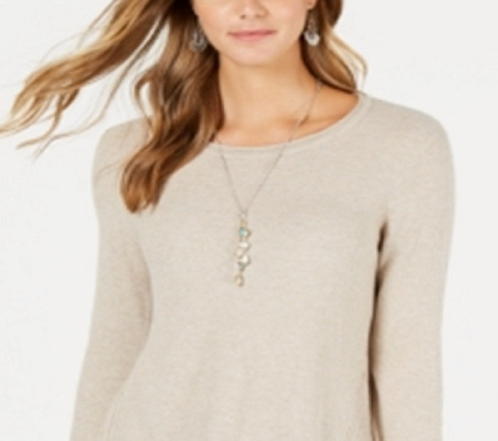 Style & Co Women's High Low Tunic Sweater Brown Size X-Small