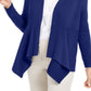 JM Collection Women's Mixed Ribbed Flyaway Cardigan  Blue Size Petite L