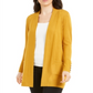 JM Collection Women's Open Front Cardigan Yellow Size Petite Medium