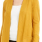 JM Collection Women's Open Front Cardigan Yellow Size Petite Medium