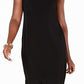 JM Collection Women's Embellished Neck A Line Dress Black Size Small