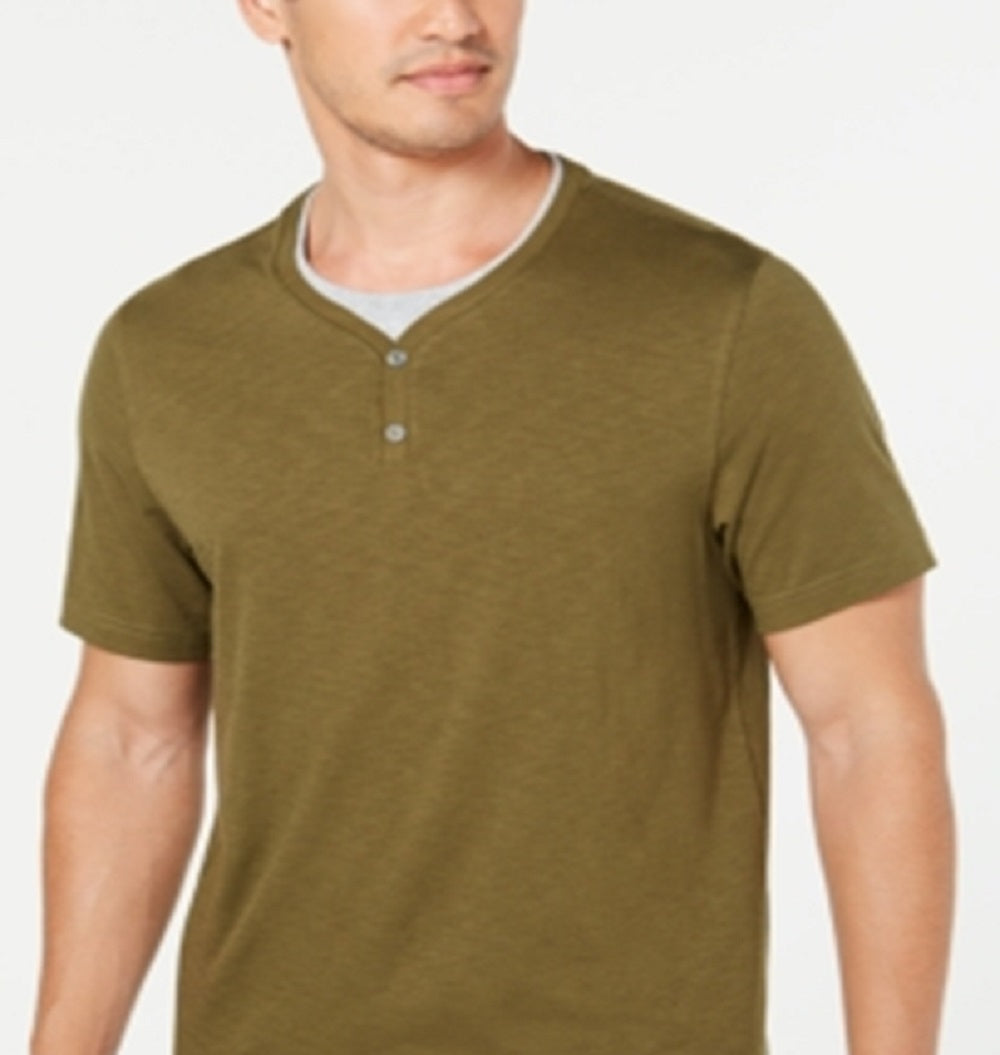 Tasso Elba Men's Layered Look T-Shirt Green Size Small