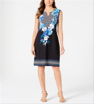 JM Collection Women's Keyhole Sheath Dress Black Size Medium