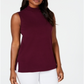 JM Collection Women's Sleeveless Mock Turtleneck Sweater Purple Size Large