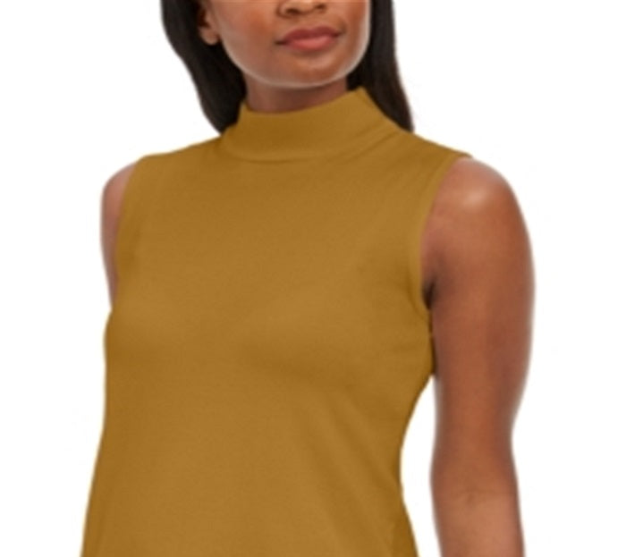 JM Collection Women's Sleeveless Mock Turtleneck Sweater Dark Yellow Size XX-Large