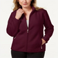 Karen Scott Women's Zeroproof Fleece Jacket Maroon Size Petite L