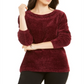 Karen Scott Women's Boat Neck Chenille Sweater Red Size XX-Large