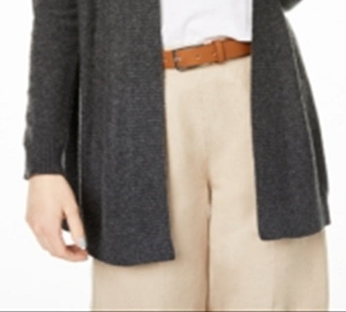Charter Club Women's Nicki Cashmere Open Front Cardigan Gray Size Large