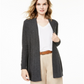 Charter Club Women's Nicki Cashmere Open Front Cardigan Gray Size Large