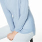 Charter Club Women's Pure Cashmere Long Sleeve Shirttail Sweater Blue Size X-Small
