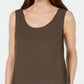 Alfani Women's Sleeveless Scoop Neck Top Brown Size X-Large