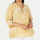 JM Collection Women's Printed Zip Front Top Yellow Size 2X