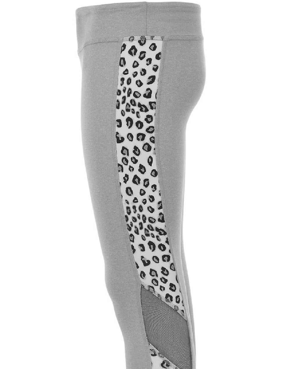 Ideology Big Girl's Mesh Inset Colorblocked Leggings Grey Size Small