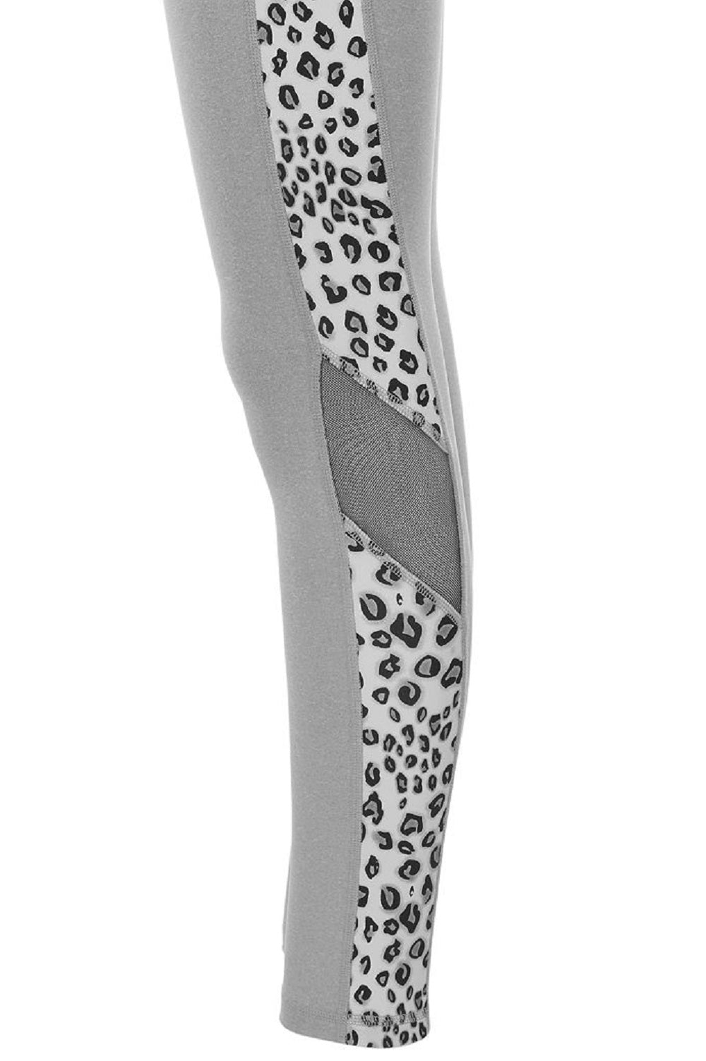 Ideology Big Girl's Mesh Inset Colorblocked Leggings Grey Size Small