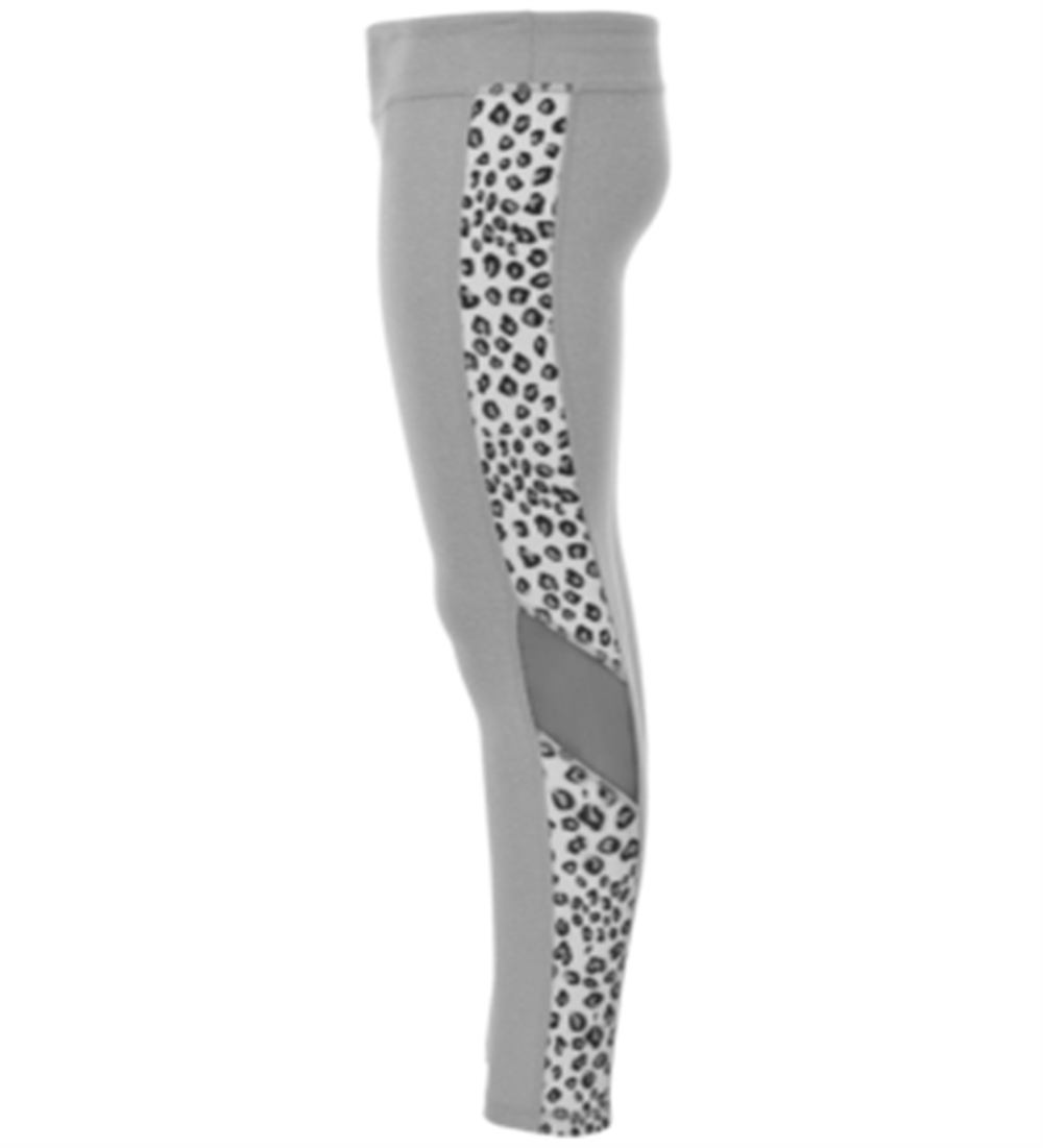 Ideology Big Girl's Mesh Inset Colorblocked Leggings Grey Size Small