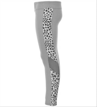 Ideology Big Girl's Mesh Inset Colorblocked Leggings Grey Size Small