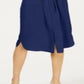 Alfani Women's 3/4 Sleeve Belted Shirtdress Blue Size 14 Petite