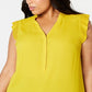 Alfani Women's Plus Pleat Detail Blouse Yellow Size 0X