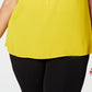 Alfani Women's Plus Pleat Detail Blouse Yellow Size 0X