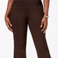 JM Collection Women's Pull on Tummy Control Straight Leg Pants Brown Size Medium