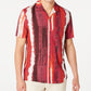 INC International Concepts Men's Regular Fit Tie Dyed Stripe Camp Shirt Pink Size XXX-Large