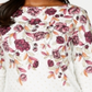 Karen Scott Women's Floral Print Beaded Top White Size S