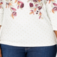 Karen Scott Women's Floral Print Beaded Top White Size S
